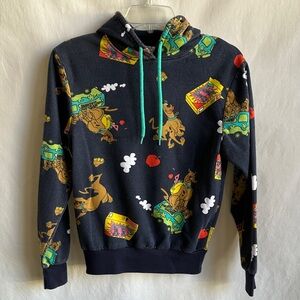 Scooby-Doo! navy hoodie with all-over print, size XS